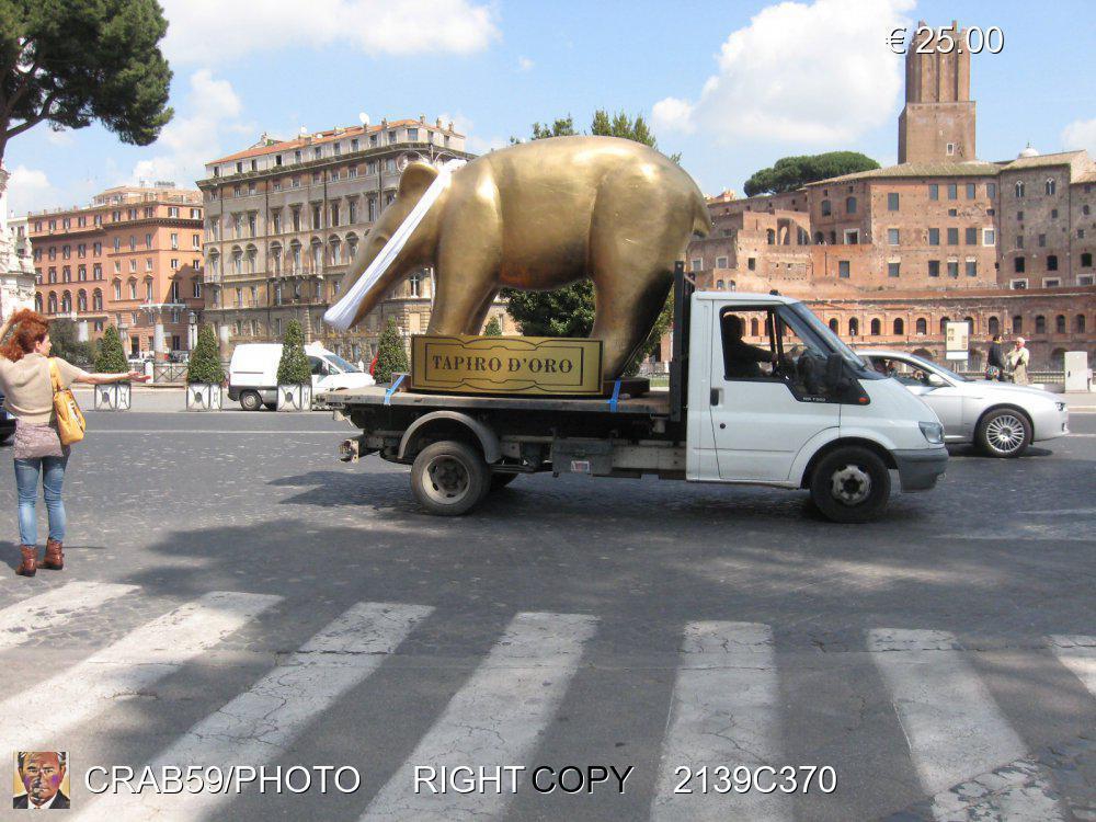 Roma-2015   Tapiro d'oro in via dei fori imperiali 